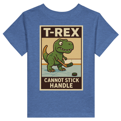 T-Rex's arms are too short for him to play hockey, which is why he's grumpy