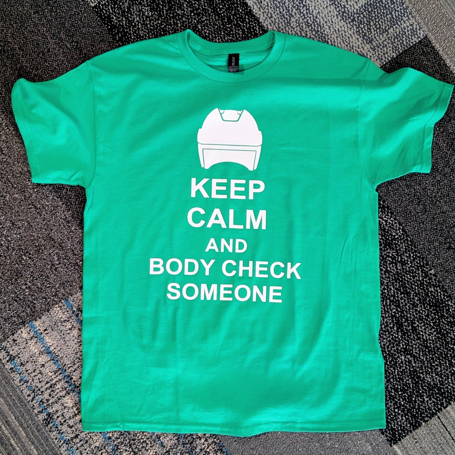 Keep Calm and Body Check Someone Heavyweight Cotton T-Shirt - Classic Fit