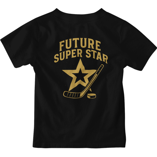 Future Super Star Shirt with Gold Star and hockey stick