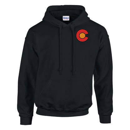 Front view of N-4 Sir Jack hoodie with chest logo