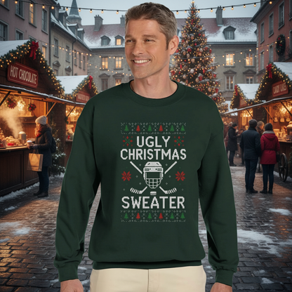 Hockey and ugly go hand in hand at times, with broken noses and lucky (but ugly) goals. Score big with our take on the classic ugly sweater, with a hockey twist