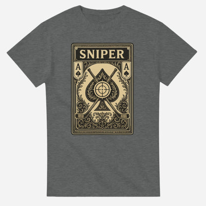 The Sniper, he can put the puck through the smallest of gaps and look great doing it while adorned in this classic Ace of Spades playing card T-shirt