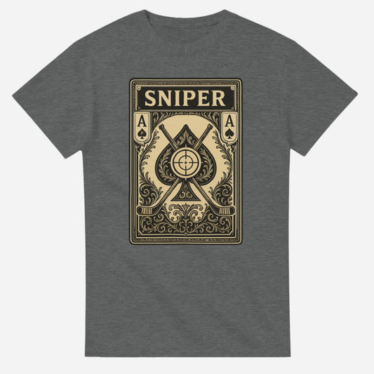 The Sniper, he can put the puck through the smallest of gaps and look great doing it while adorned in this classic Ace of Spades playing card T-shirt