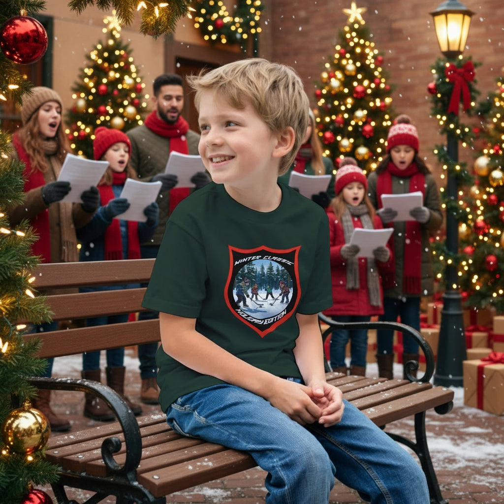 Looking sharp in this green shirt with the Winter Classic Holiday Edition crest.