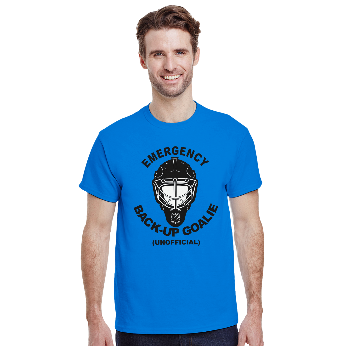 Emergency Back-Up Goalie T-Shirt – Unofficial Humorous Design