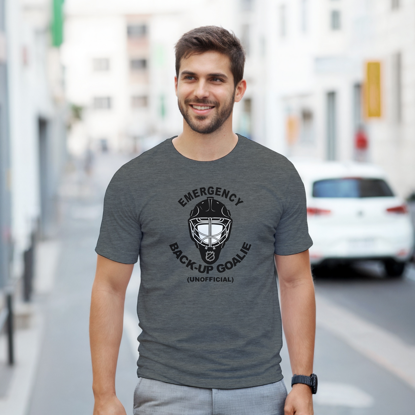 Emergency Back-Up Goalie T-Shirt – Unofficial Humorous Design