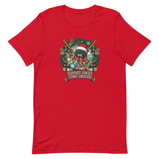 Holiday Hockey Shirt - Slapshot Santa's Stinky Sweaters
