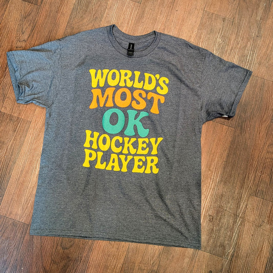 Most OK Hockey Player - Heavy Weight Cotton T shirt