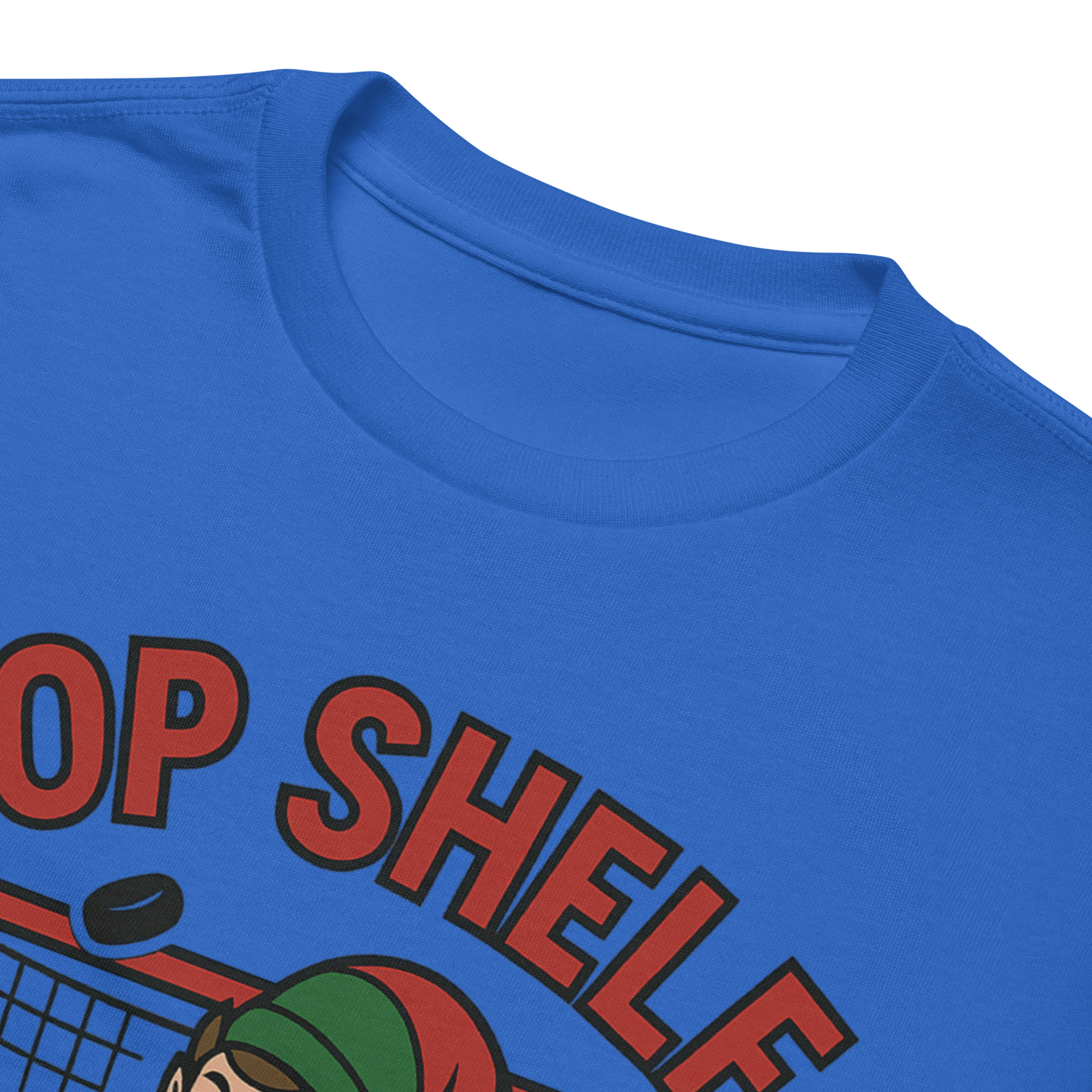 Top Shelf Elf Christmas Hockey T-Shirt | Funny Holiday Hockey Tee